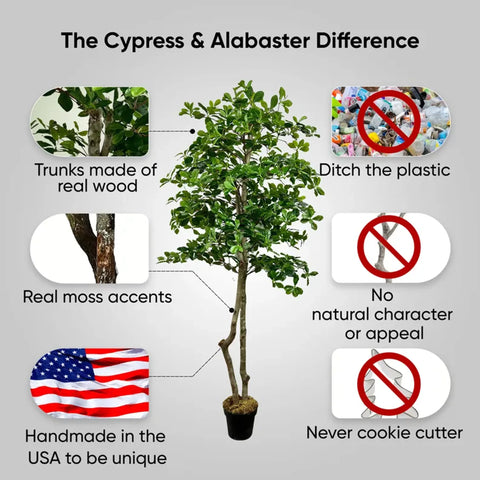 Handmade 6' Italian Black Olive Leaf Artificial Tree