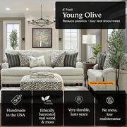 Handmade 6' Artificial Olive Tree - Real Touch Artificial Plant