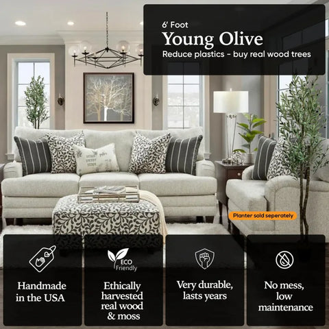 Handmade 6' Artificial Olive Tree - Real Touch Artificial Plant