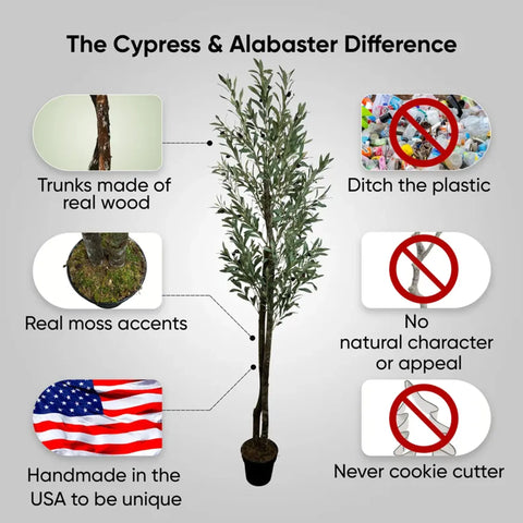 Handmade 6' Artificial Olive Tree - Real Touch Artificial Plant