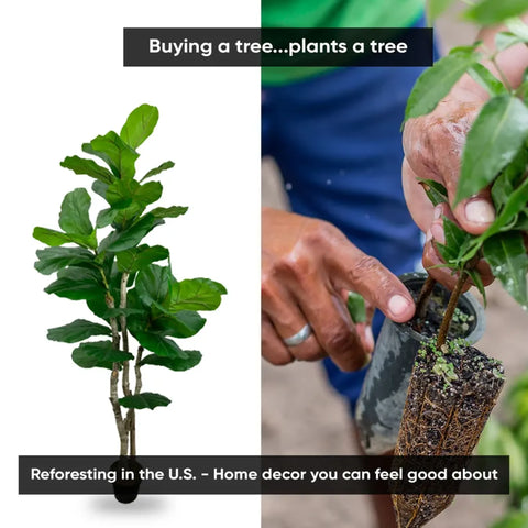 Handmade 6' Artificial Large Leaf Fig Tree