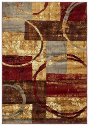 9x12 Feet Rustic red Beige Modern Geometric Large Area Rug