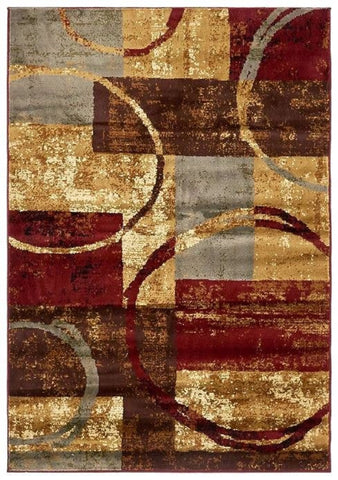 9x12 Feet Rustic red Beige Modern Geometric Large Area Rug