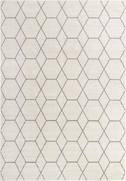10x14 Feet Ivory Grey Trellis Modern Geometric Area Rug