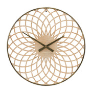 2 Round Lattice Wood Wall Clock