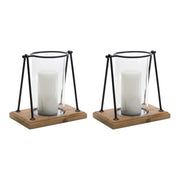 11 Modern Framed Candle Holder with Wood Base