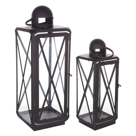 Traditional Curved Metal Lantern  - Pack Of: Set of 2 | Materials: Metal | Décor  style: Traditional