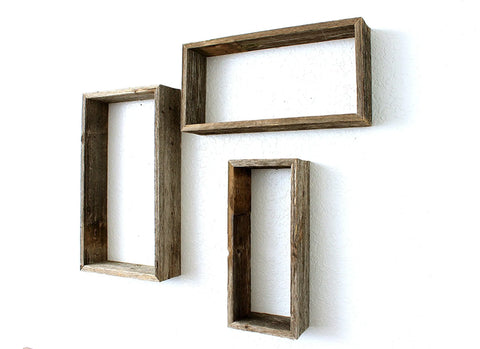 5 Rustic Farmhouse Rectangle Shadow Box Shelves