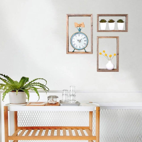 6 Rustic Farmhouse Rectangle Shadow Box Shelves