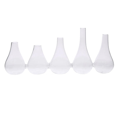 2 Quintuplet Set Of Five Joined Glass Vases