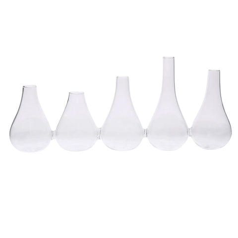 4 Quintuplet Set Of Five Joined Glass Vases