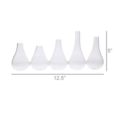 45 Quintuplet Set Of Five Joined Glass Vases