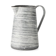 3 Gray and White Abstract Metal Jug Vase