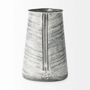11 Gray and White Abstract Metal Jug Vase