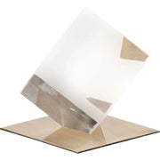  23 Optical Glass Cube And Gold Sculpture