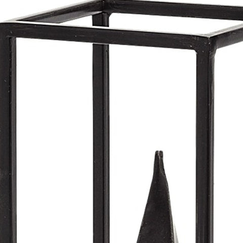 12 Petite Black Metal Framed Pyramid Decor Piece
