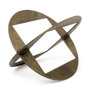 2 Gold Metal Geometric Decor Piece