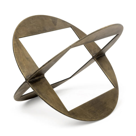 2 Gold Metal Geometric Decor Piece