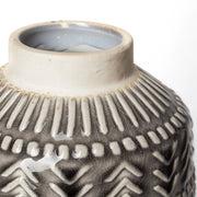 223 Organic Glaze Chevron Embossed Ceramic Vase