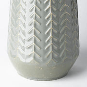 21 Green Organically Chevron Embossed Metal Vase 