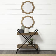 32 Green Organically Chevron Embossed Metal Vase 