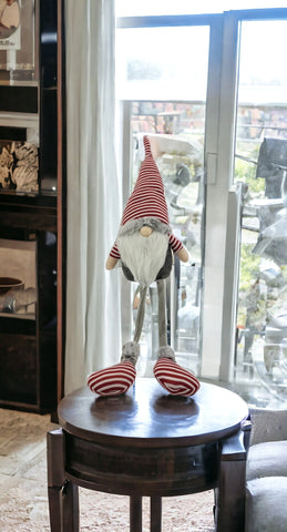 3 Groovy Red Stripe Sitting Gnome