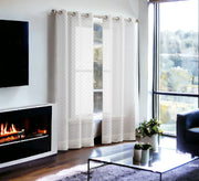 3 Silver Sprinkled Embellishment Window Curtain Panels