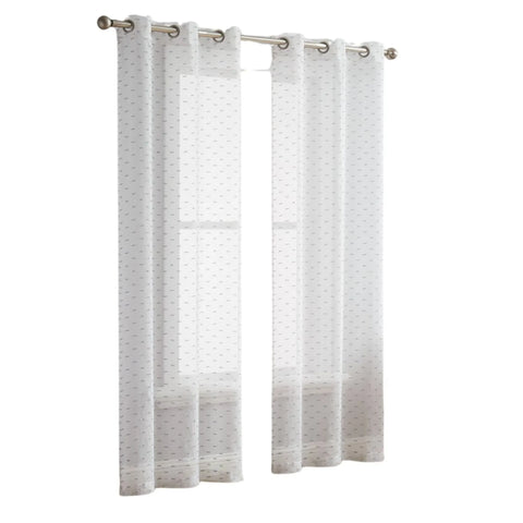 4 Silver Sprinkled Embellishment Window Curtain Panels