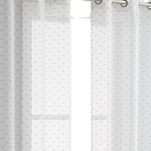 5 Silver Sprinkled Embellishment Window Curtain Panels