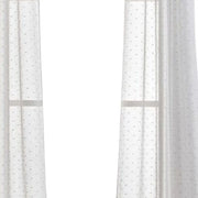 5 Gray Ribbon Embellished Window Curtain Panels