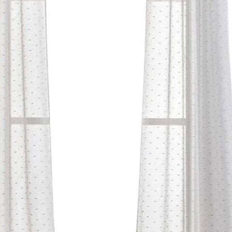 5 Gray Ribbon Embellished Window Curtain Panels