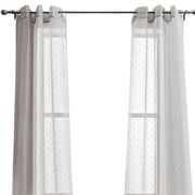 11 Gray Ribbon Embellished Window Curtain Panels