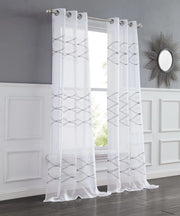 11223 White Wave Embroidered Window Panels