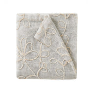 4 Tan Floral Embroidered Window Panels