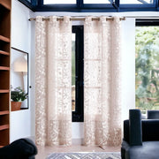 4  Blush Floral Embroidered Window Panels