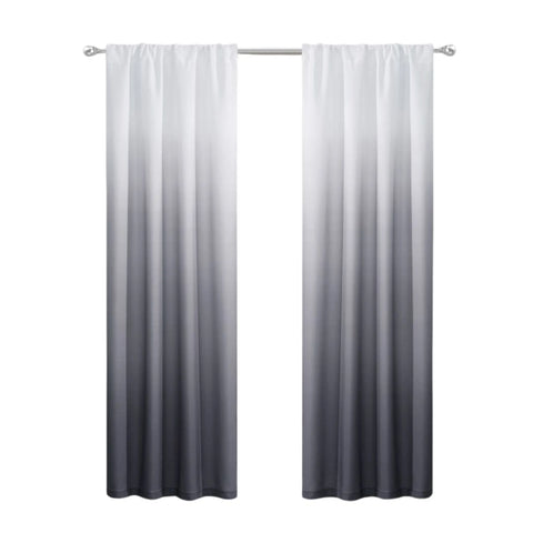 4 Black Ombre Shades Window Panels Set of Two 84 