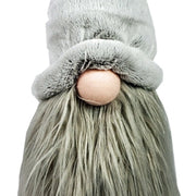 111  Groovy Grey with Pointy Hat Fabric Sitting Gnome Sculpture