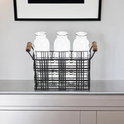 12 Black Glass Decorative Bottle Tabletop Sculpture