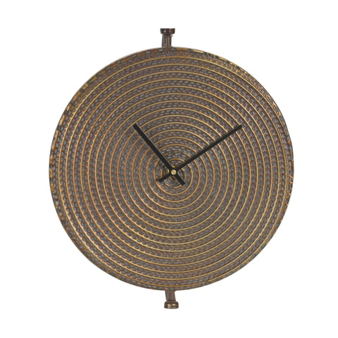 2 15" Circle Bronze Metal Analog Wall Clock