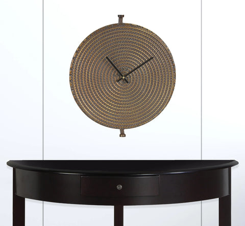 4 15" Circle Bronze Metal Analog Wall Clock