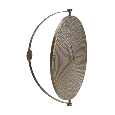 5 15" Circle Bronze Metal Analog Wall Clock
