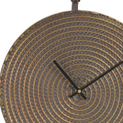 44 15" Circle Bronze Metal Analog Wall Clock