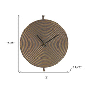 111 15" Circle Bronze Metal Analog Wall Clock