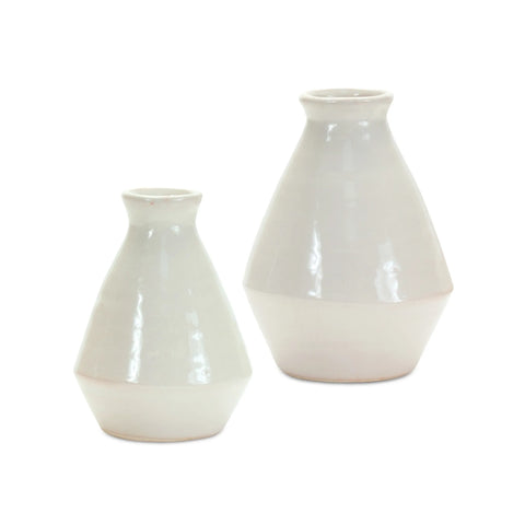1 White Bud Terracotta Table Vases