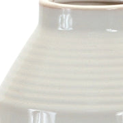 32 15 White Ribbed Cylinder Terracotta Table Vase