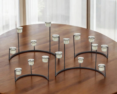 11 Black Metal Centerpiece Votive Candle Holders