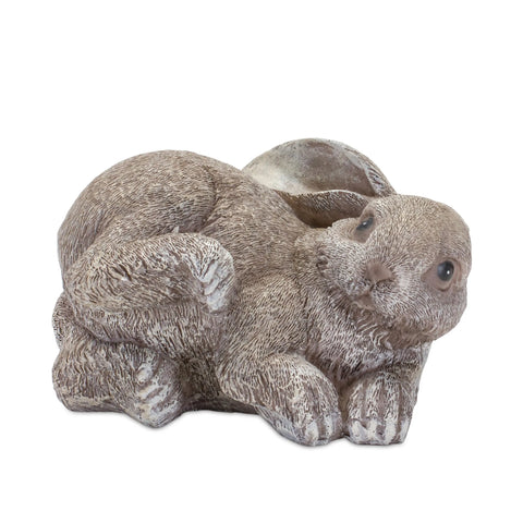  21 Set Of Four 4" Gray and Brown Polyresin Rabbit Figurine