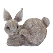 222 Set Of Four 4" Gray and Brown Polyresin Rabbit Figurine