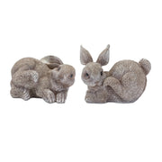 21 Set Of Four 4" Gray and Brown Polyresin Rabbit Figurine