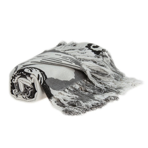 6 Ivory and Gray Woven Cotton Coastal Seashell 